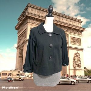 NY&C Short Black, Collared Button Coat w/ Pockets